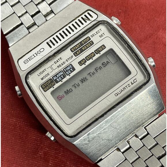 VTG 1978 Seiko A159-5009 LCD DIGITAL Chronograph Watch with Box Rare - Picture 4 of 12
